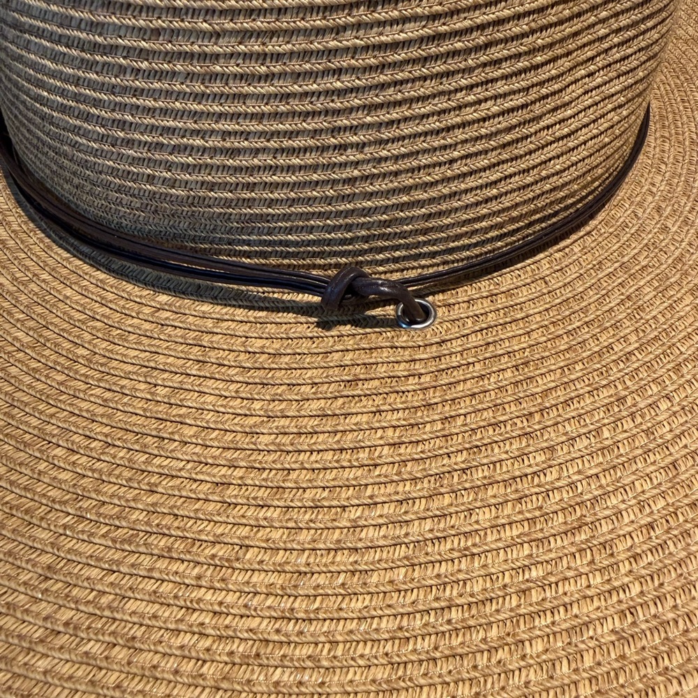 ๐ San Diego Hat Co. Wide Brim Straw Sun Hat with Decorative Band - Tan - Picture 3 of 10